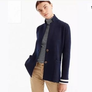 JCrew merino wool sweater blazer stripped lining S
